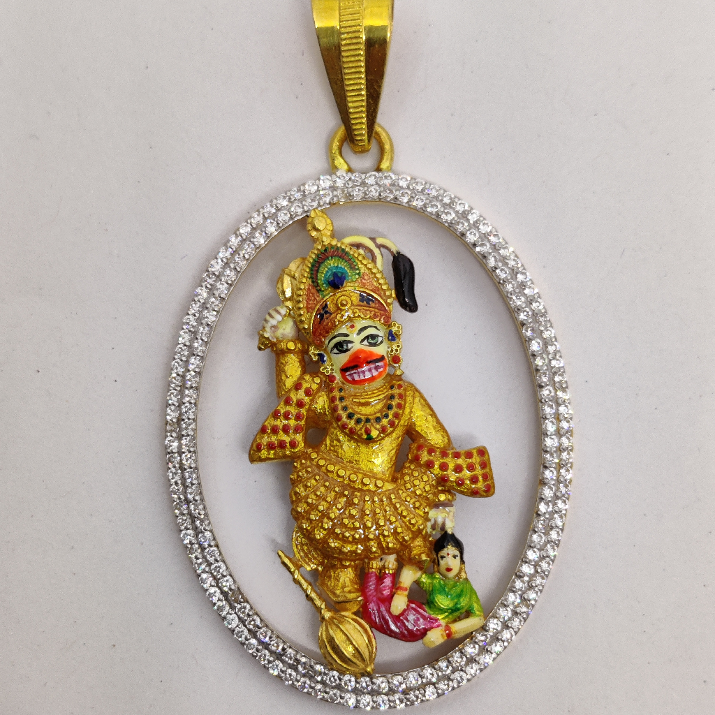 916 Gold Fancy Gent's Kastbhanjan Dev Pendants