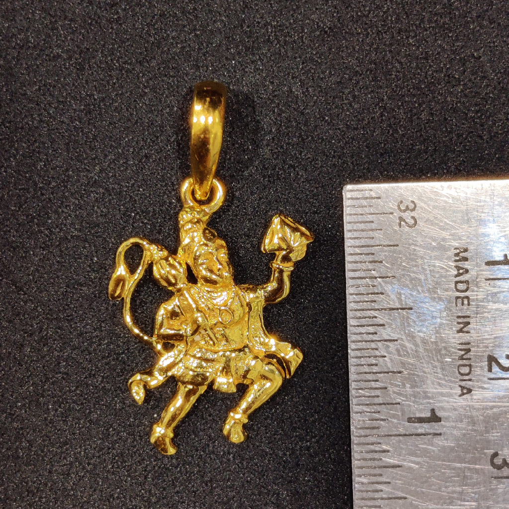 22k gold fancy gent's hanumanji pendant - Image 2