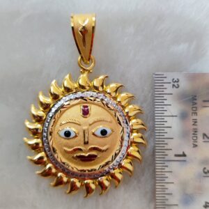 916 Gold Fancy Gent's Surya Pendant