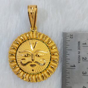916 Gold Fancy Gent's Surya Pendant