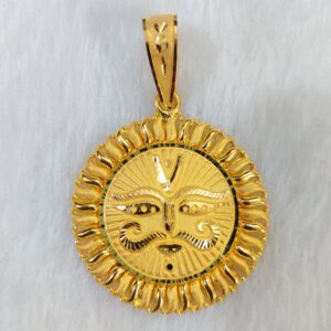916 Gold Fancy Gent's Surya Pendant