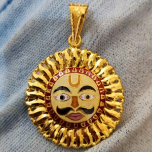 916 Gold Fancy Gent's Surya Minakari Pendant