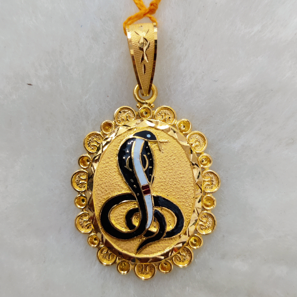 916 Gold Fancy Gent's Goga Maharaj Minakari Pendant
