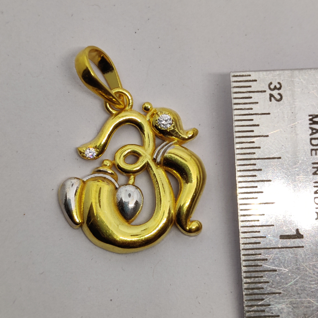 916 Gold Fancy Gent's Ganapati Pendant - Image 2