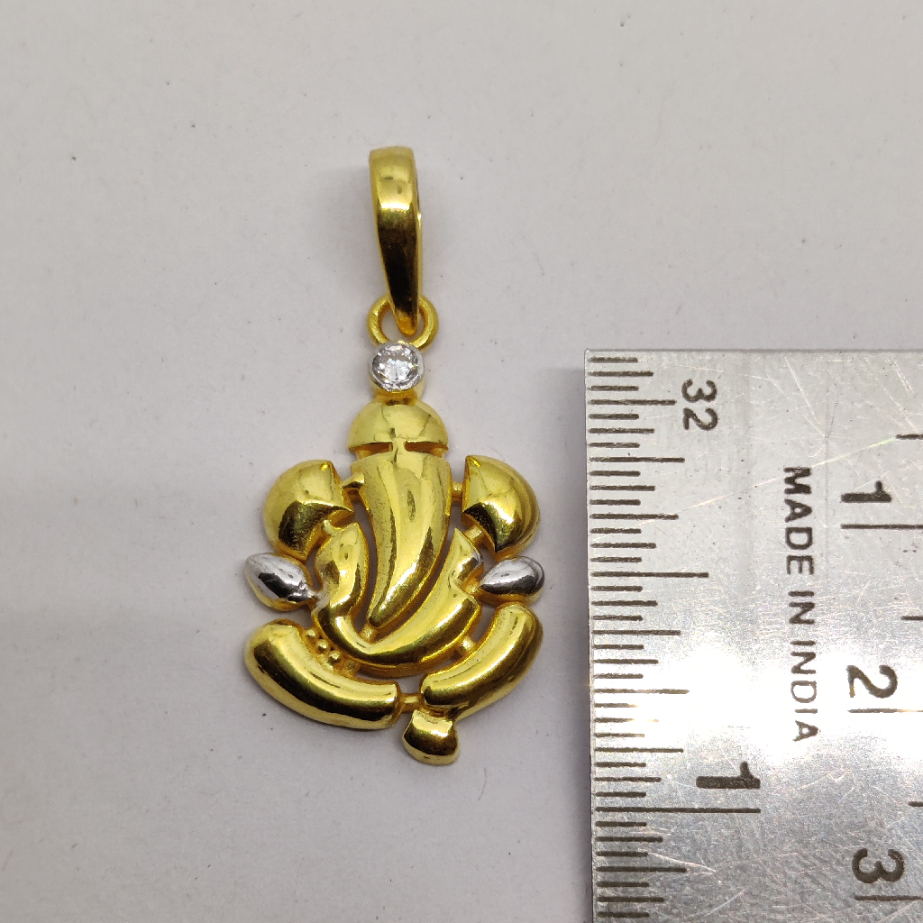 916 Gold Fancy Gent's Ganapati Pendant - Image 2