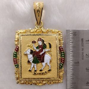 916 Gold Fancy Gent's Gel Maa Minakari Pendant