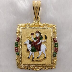 916 Gold Fancy Gent's Gel Maa Minakari Pendant
