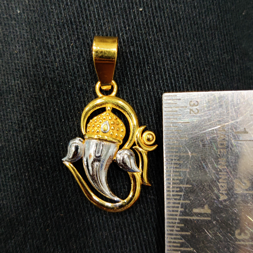 916 Gold Fancy Gent's Ganapati Pendant - Image 2