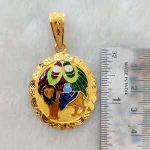 916 Gold Fancy Gent's Chamunda Maa Minakari Pendant