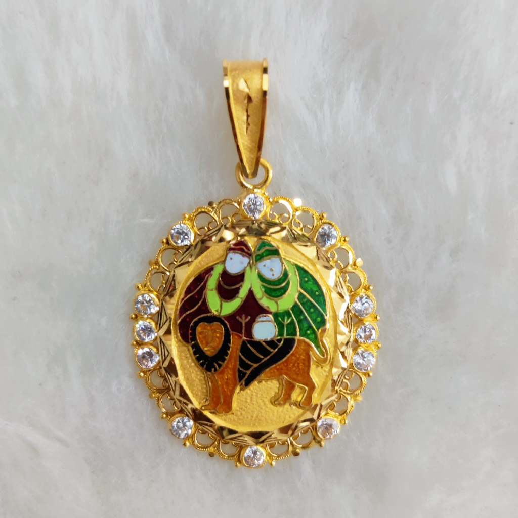 916 Gold Fancy Gent's Chamunda Maa Minakari Pendant