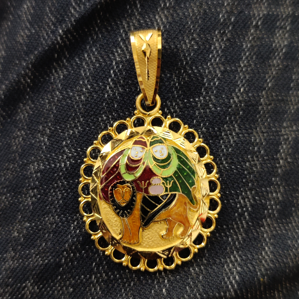 916 Gold Fancy Gent's Chamunda Maa Pendant
