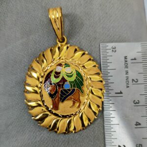 916 Gold Fancy Gent's Chamunda Maa Minakari Pendant
