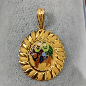 916 Gold Fancy Gent's Chamunda Maa Minakari Pendant