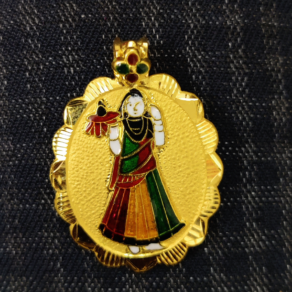 916 Gold Fancy Bhatiyani/Majisa Maa Minakari Pendant