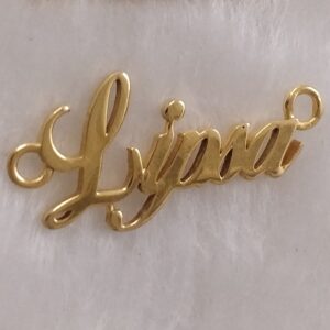 916 Gold Fancy Aricuting Named Pendant