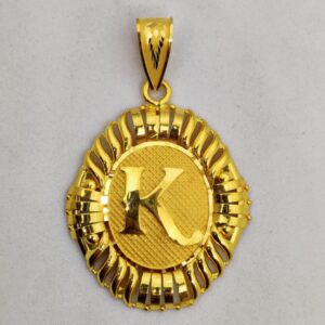 916 Gold Fancy Gent's K Letter Pendant