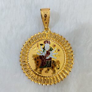 916 Gold Fancy Gent's Ambaji Maa Minakari Pendant