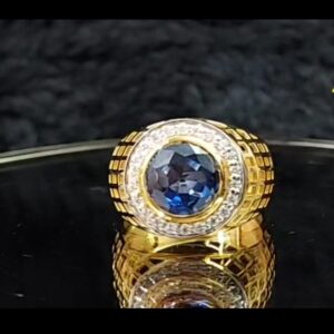 916 Gold Fancy Gent's Singal Stone Ring