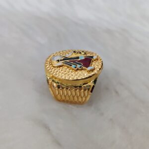 916 Gold Fancy Gent's Mogal Maa Minakari Ring