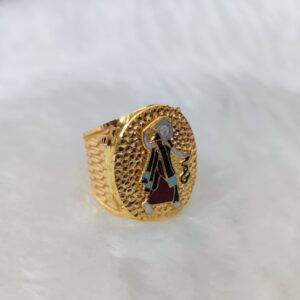 916 Gold Fancy Gent's Mogal Maa Minakari Ring