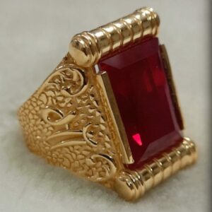 916 Gold Fancy Gent's Singal Stone Ring