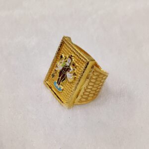 916 Gold Fancy Gent's Sadhi Maa Minakari Ring