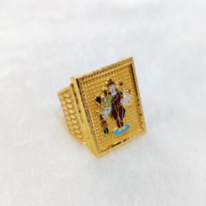 916 Gold Fancy Gent's Sadhi Maa Minakari Ring