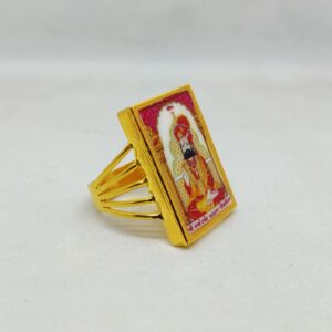 916 Gold Fancy Gent's Ramdev Pir Photo Mina Ring