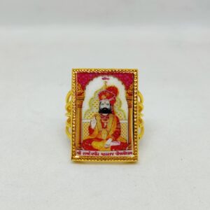 916 Gold Fancy Gent's Ramdev Pir Photo Mina Ring