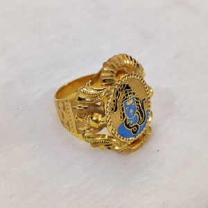 916 Gold Fancy Gent's God Shankar Minakari Ring