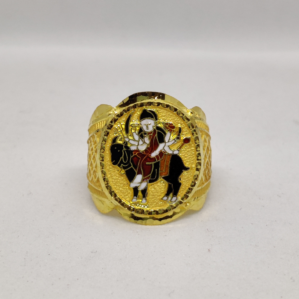 916 Gold Fancy Gent's Meladi Maa Ring - Image 3