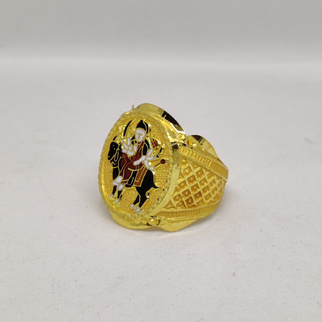 916 Gold Fancy Gent's Meladi Maa Ring - Image 2
