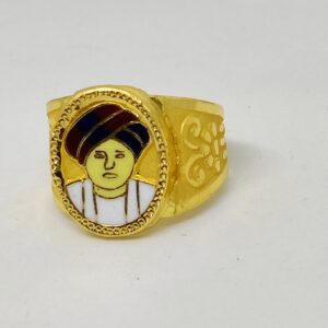 916 Gold Gent's Jalaram Bapa Minakari Ring