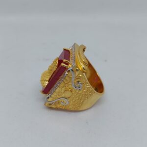 916 Gold Fancy Gent's Chehar Maa Ring