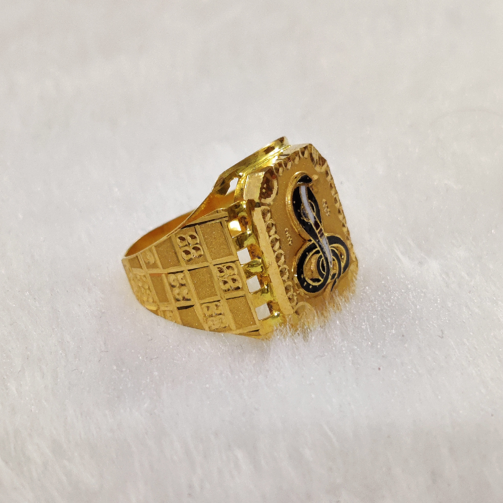 916 Gold Fancy Gent's Goga Maharaj Ring - Image 2