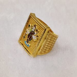 916 Gold Fancy Gent's Sadhi Maa Minakari Ring