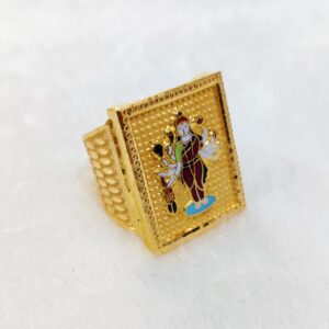 916 Gold Fancy Gent's Sadhi Maa Minakari Ring