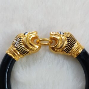 916 Gold Fancy Gent's Lion Face Kada