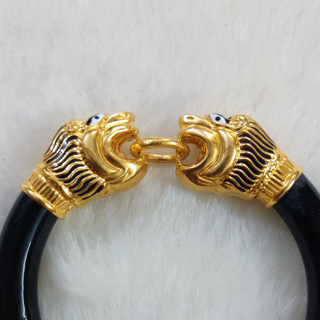 916 Gold Fancy Gent's Lion Face Kada - Image 2