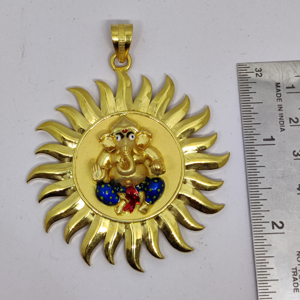 916 Gold Fancy Gent's Ganapati Pendant - Image 2