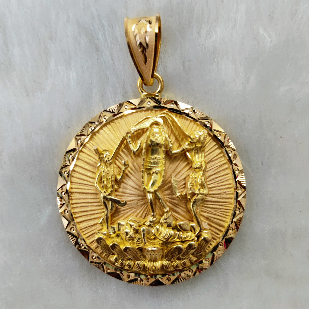 916 Gold Fancy Gent's Fulljogani Maa Pendant - Image 2