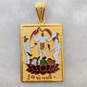916 gold jogani maa minakari pendant
