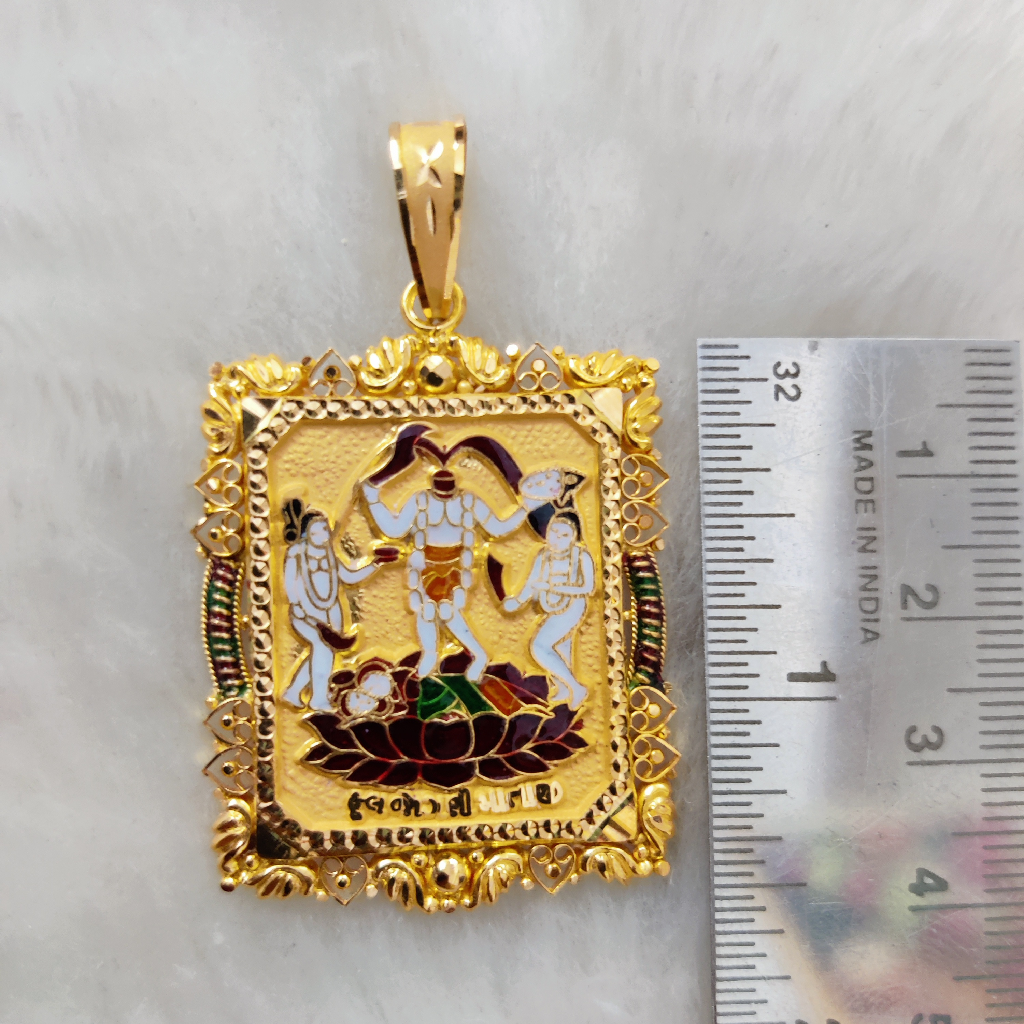 916 gold fancy gent's fulajogani maa minakari pendant - Image 2