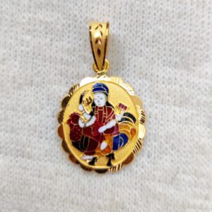 916 gold Plain bahuchar maa minakari pendant
