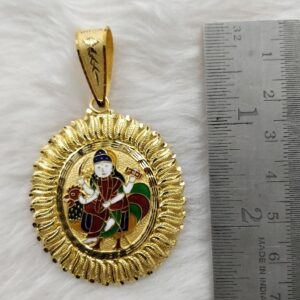 916 gold unique gent's bahuchar maa minakari pendant