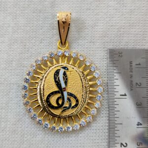 916 Gold Fancy Gent's Goga Maharaj Minakari Pendant