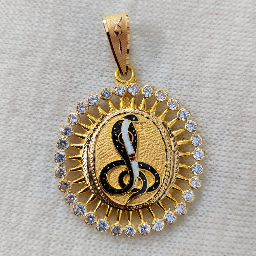 916 Gold Fancy Gent's Goga Maharaj Minakari Pendant