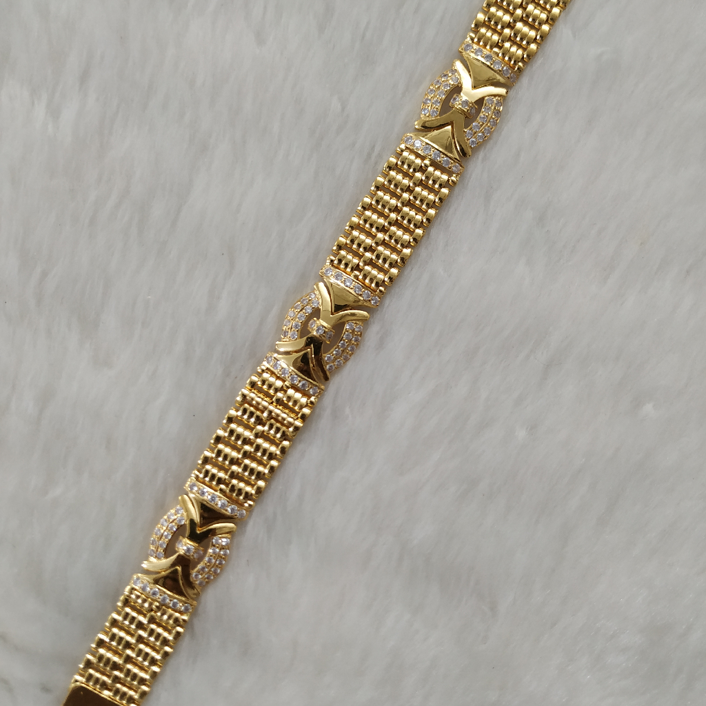 916 Gold Fancy Gent's Hand Made Bracelet - Image 2