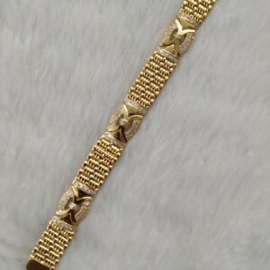916 Gold Fancy Gent's Hand Made Bracelet
