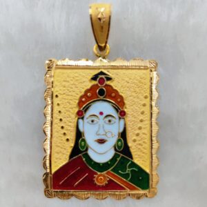 916 Gold Chehar Maa Minakari Pendant
